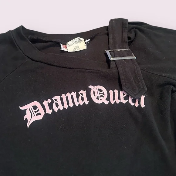 Vintage Girls Lily Bleu Drama Queen Black And Pink L/S With Buckle Detail - Picture 3 of 8